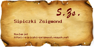 Sipiczki Zsigmond névjegykártya
